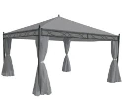 Pergola Calpe, Garten Pavillon, Stabiles 7cm-Gestell Mit Seitenwand Hellgrau 4x4m -Angebote Moos Traum Store 70c19c17affea4bcd9bef3d5dba08ffd