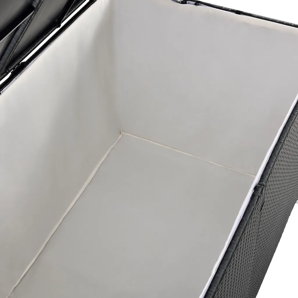 Juskys Polyrattan Auflagenbox Ikaria 950 L Inkl. Deckel Mit Hubautomatik & Innenplane – Garten Kissenbox Für Balkon & Terrasse – Gartenbox Schwarz 15 Juskys Polyrattan Auflagenbox Ikaria 950 L Inkl. Deckel Mit Hubautomatik & Innenplane – Garten Kissenbox Für Balkon & Terrasse – Gartenbox Schwarz – Bild 15