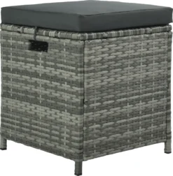 Merax Gartenlounge-Set Polyrattan Lounge Für 9 Personen, 5er Ecksofa, 1xTisch Mit Glas, 4x Hocker Mit Kissen, Gartenmöbel Set Balkonset, Grau -Angebote Moos Traum Store 732b171834b72c97c109f499f98ad416