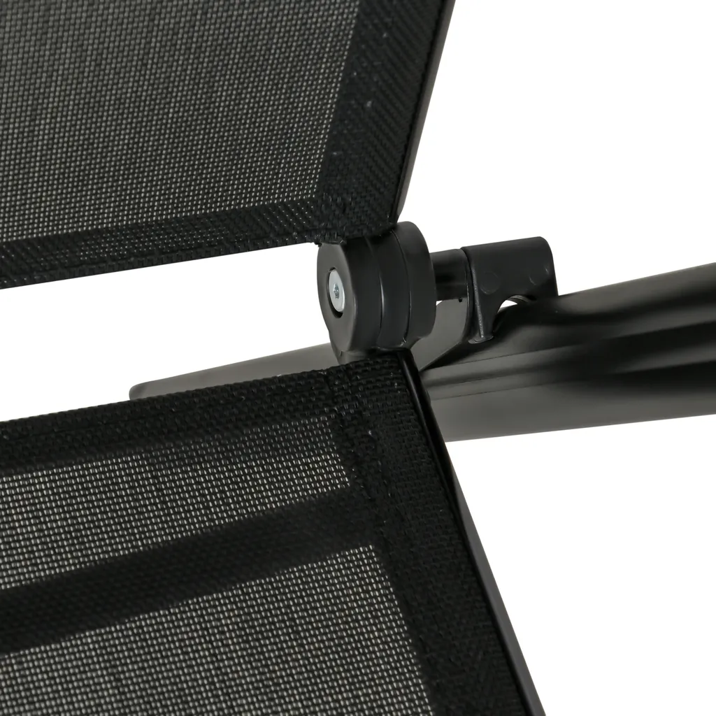 Outsunny 2er-Set Klappstuhl Gartenstuhl Klappbar Mit Rückenlehne Armlehne Für Garten Balkon Terrasse Mesh Stoff Aluminium Schwarz 71,5 X 68 X 109 Cm 8 Outsunny 2er-Set Klappstuhl Gartenstuhl Klappbar Mit Rückenlehne Armlehne Für Garten Balkon Terrasse Mesh Stoff Aluminium Schwarz 71,5 X 68 X 109 Cm – Bild 8