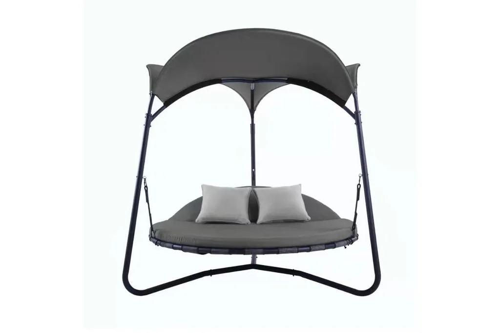 LECO Doppelschwingliege, Grau, Stahl/Textilene, 209 X 209 X 205 Cm 2 LECO Doppelschwingliege, Grau, Stahl/Textilene, 209 X 209 X 205 Cm – Bild 2