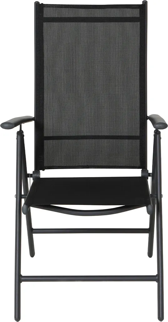 SVITA Gartenstühle Hochlehner Klappbar Campingstuhl Klappsessel 2er Set Metall Schwarz 3 SVITA Gartenstühle Hochlehner Klappbar Campingstuhl Klappsessel 2er Set Metall Schwarz – Bild 3