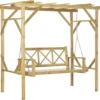 Outsunny Hollywoodschaukel Mit Pergola, 2-Sitzer Gartenschaukel, Wetterbeständige Schaukebank Für Garten, Balkon, Massivholz, Natur, 221 X 140 X 196 Cm
