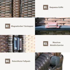 COSTWAY Auflagenbox Rattan 335L Stauraum, Kissenbox Mit Doppeltüren & Ablage, Truhenbank Sitzbank Für Terrasse Garten Balkon 115x60x65cm (Braun) -Angebote Moos Traum Store 788c8c42d31d5a143c9ad0e11fe20fd2