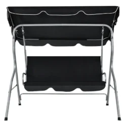 Juskys Hollywoodschaukel 3-Sitzer Mit Dach & Sitzauflage – Gartenschaukel 200 Kg Belastbar – Schaukelbank Für Garten & Terrasse - Schwarz -Angebote Moos Traum Store 7a60c0840259606d3b29423d4119f5c4