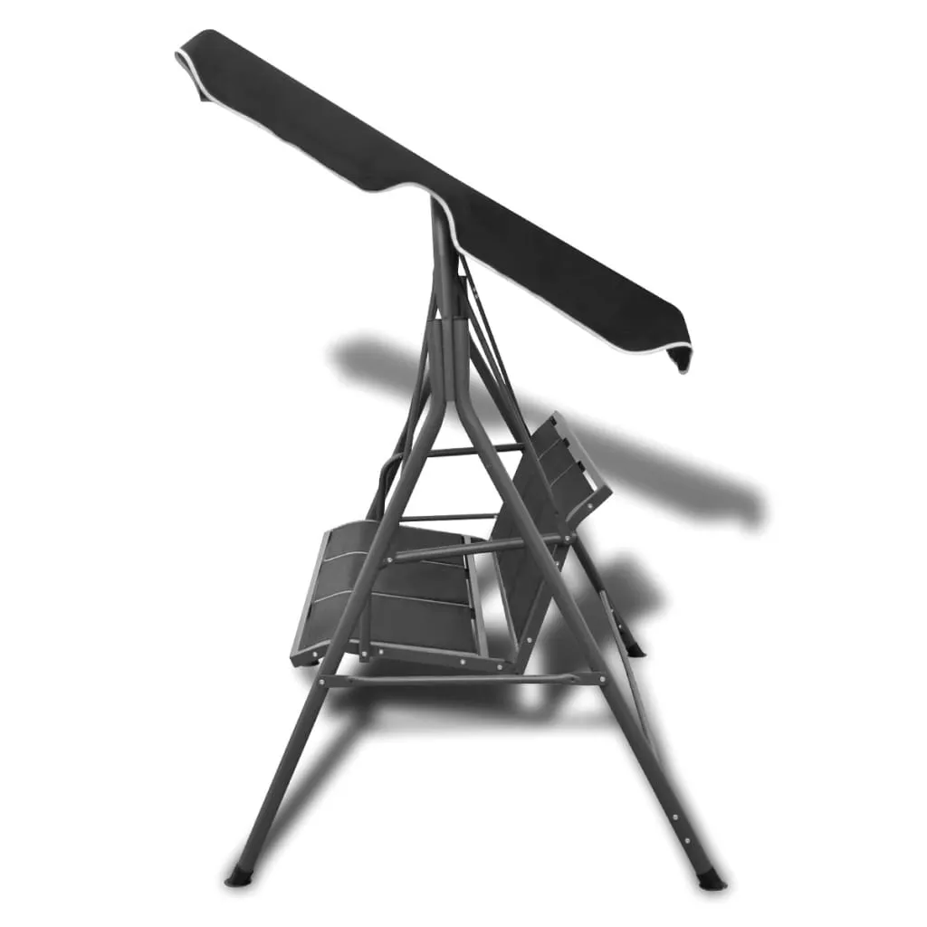 VidaXL Hollywoodschaukel Mit Dach Schwarz 3 VidaXL Hollywoodschaukel Mit Dach Schwarz – Bild 3