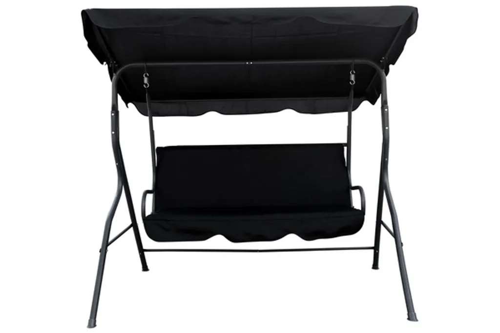 Linder Exclusiv 3-Sitzer Hollywoodschaukeln Gartenschaukel Mit Sonnendach Schaukelbank Gartenliege Schwarz 2 Linder Exclusiv 3-Sitzer Hollywoodschaukeln Gartenschaukel Mit Sonnendach Schaukelbank Gartenliege Schwarz – Bild 2