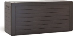 Auflagenbox/Gartenbox "Woody" H 58 X B 120 X T 46 Cm, Holz Optik, Farbe Dunkelbraun; GTS178509 -Angebote Moos Traum Store 7bddf3dab0a4e089ab3ab3df95effa5b