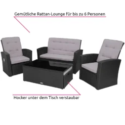 Tectake Rattan Lounge Bari - Schwarz -Angebote Moos Traum Store 7be86c212168c84f83203f5cc03c753f