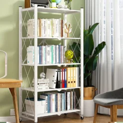 360Home Klappbare Lagerung Abnehmbar Regal Mit Rädern 5 Ebenen Weiß -Angebote Moos Traum Store 7c1697bf76ad905b057addec55509765