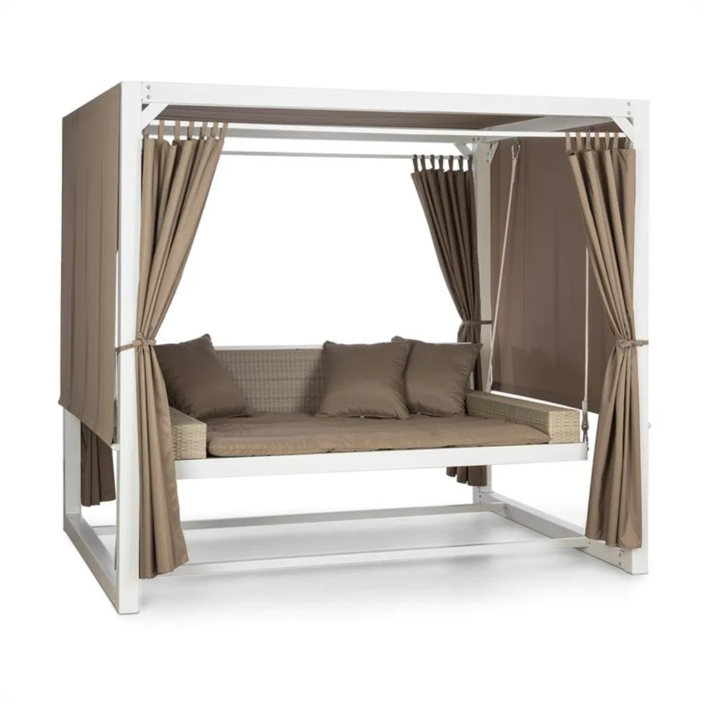 Eremitage Luxus-Hollywoodschaukel 236 X 210 X 180 Cm Sonnendach Vorhänge 1 Eremitage Luxus-Hollywoodschaukel 236 X 210 X 180 Cm Sonnendach Vorhänge