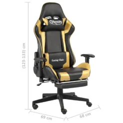 VidaXL Gaming-Stuhl Mit Fußstütze Drehbar Golden PVC -Angebote Moos Traum Store 7e67495739baadeba28bb633e6993256