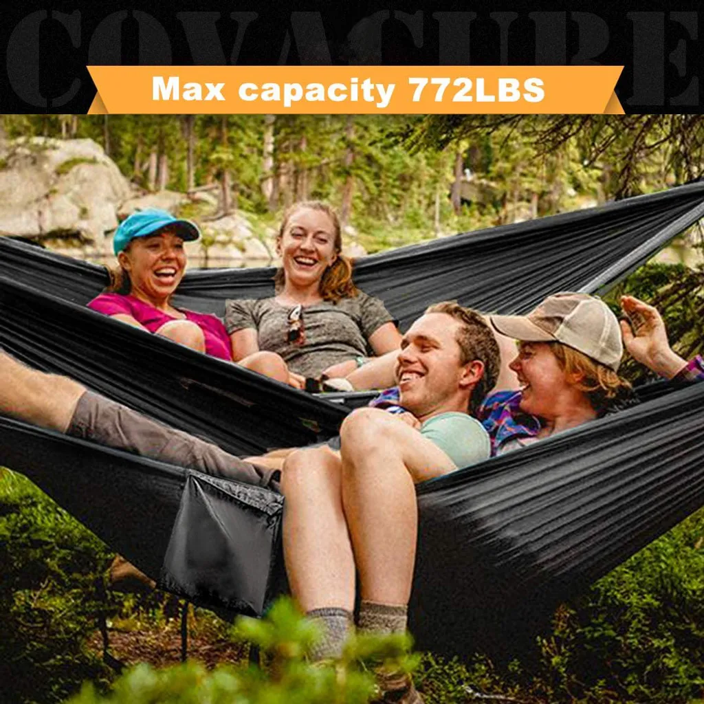 Camping Doppel Hängematte Mit Moskitonetz , Reise Zelt Für Outdoor,Wandern,Trekking,270x140 Cm(Schwarz) 5 Camping Doppel Hängematte Mit Moskitonetz , Reise Zelt Für Outdoor,Wandern,Trekking,270x140 Cm(Schwarz) – Bild 5