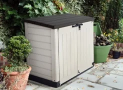 Keter Store It Out Max Mülltonnenbox Mit Gasdruckfeder, Wetterfest, Abschließbar, Beige, 1.200 L, 145,5 X 82 X 125cm -Angebote Moos Traum Store 817f2b9329bed8b3ffabe5b8f188e5b1