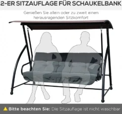 Outsunny Auflagen-Set Für Hollywoodschaukel 170 Cm Stuhlkissen Schaukelauflage Sitzkissen Gartenschaukel Gartenpolster Rückenkissen Seitenkissen Dunkelgrau -Angebote Moos Traum Store 82ed8aac4ceea8a0978b65cb9649daf4