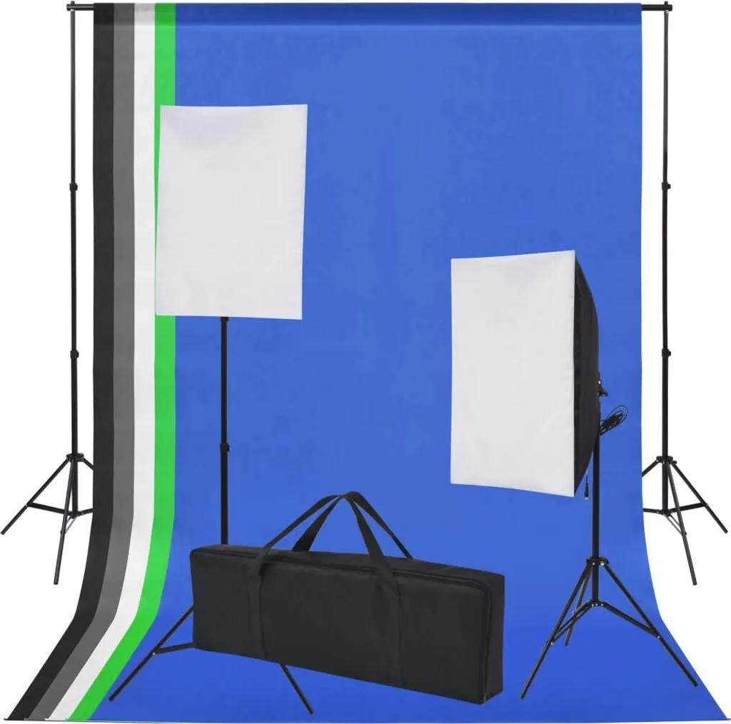 VidaXL Fotostudio-Set 5 Farbige Hintergründe & 2 Softboxen 3 VidaXL Fotostudio-Set 5 Farbige Hintergründe & 2 Softboxen – Bild 3