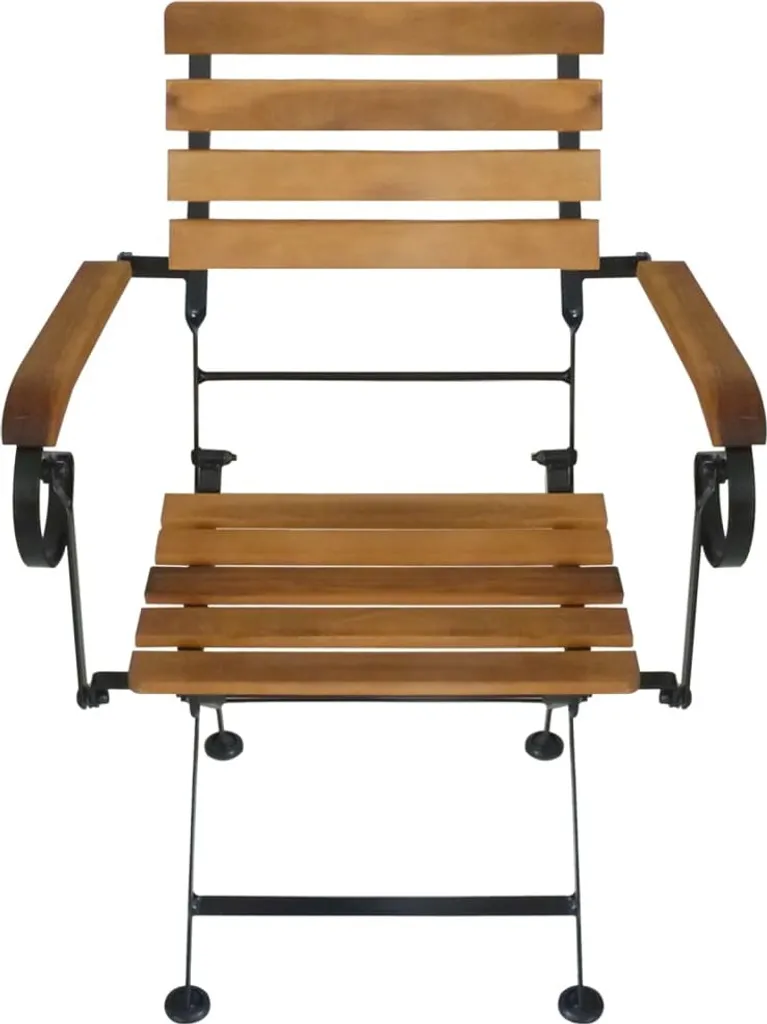 VidaXL Klappbare Gartenstühle 4 Stk. Stahl Und Massivholz Akazie 3 VidaXL Klappbare Gartenstühle 4 Stk. Stahl Und Massivholz Akazie – Bild 3