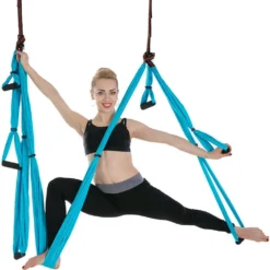 Aerial Yoga Hängematten,Ultra Starke Antigravity Yoga Schaukel,Luft Trapez Kit - Inversionsübungen, Verbesserte Flexibilität & Kernfestigkeit （Blau） -Angebote Moos Traum Store 847ff59b06882f7abffd65ebffa750c5
