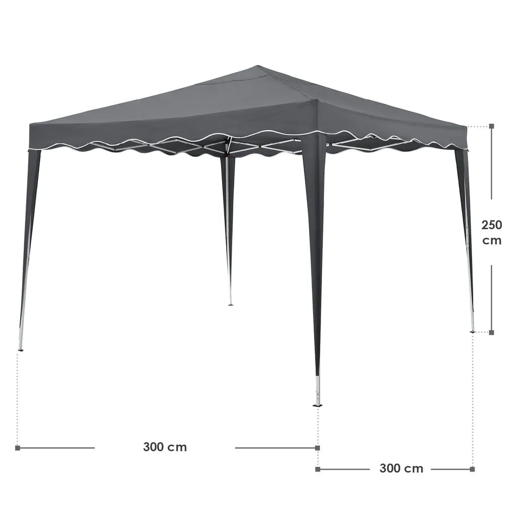 Juskys Faltpavillon Vivara 3x3 M – Pop-up Pavillon Höhenverstellbar, UV50+ & Wasserabweisend – Gartenzelt Mit Tasche – Partyzelt Für Garten Grau 20 Juskys Faltpavillon Vivara 3x3 M – Pop-up Pavillon Höhenverstellbar, UV50+ & Wasserabweisend – Gartenzelt Mit Tasche – Partyzelt Für Garten Grau – Bild 20