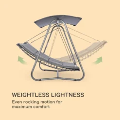 Blumfeldt Garden Grove Gartenliege - Schwingliege Swing Bed, Pulverbeschichteter Stahlrahmen, Liegefläche Mit Abziehbarem Und Waschbarem Bezug, 6 Cm Hohe Polsterung, Grau -Angebote Moos Traum Store 879d7aadaf09f8a284c8ddb36c6cc2b0