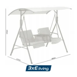 3xEliving RUBY Hollywoodschaukel, Gartenschaukel Mit Getränketisch In Grau (B 180cm X H 162cm X T 117cm) -Angebote Moos Traum Store 87dc30fed520ed94474fb12b314daaeb