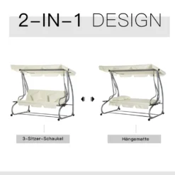 Outsunny Schaukelstuhl 3-Sitzer Hollywoodschaukel Gartenschaukel Mit Sitz- Und Rückenlehnen Tablett Sitzbank Schwingbank Dachwinkel Verstellbar Stahlrohr Oxford-Stoff Beige 200 X 120 X 164 Cm 12 Outsunny Schaukelstuhl 3-Sitzer Hollywoodschaukel Gartenschaukel Mit Sitz- Und Rückenlehnen Tablett Sitzbank Schwingbank Dachwinkel Verstellbar Stahlrohr Oxford-Stoff Beige 200 X 120 X 164 Cm -Angebote Moos Traum Store 882f1ae341cbd9461a958a45e06b59bb