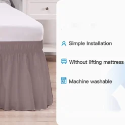 Bettrock, Gebürstetes Polyester, Mit DREI Stoffseiten, Elastischer Staub-Rüschen, Leicht Anzubringen, Polyester -Angebote Moos Traum Store 88c44ffa3027a1f7f178f2beebbe3c89