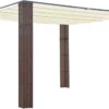 VidaXL Pavillon Mit Dach Poly Rattan 300x300x200 Cm Braun Und Creme