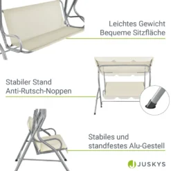Juskys Hollywoodschaukel 3-Sitzer Mit Dach & Sitzauflage – Gartenschaukel 200 Kg Belastbar – Schaukelbank Für Garten & Terrasse - Beige 18 Juskys Hollywoodschaukel 3-Sitzer Mit Dach & Sitzauflage – Gartenschaukel 200 Kg Belastbar – Schaukelbank Für Garten & Terrasse - Beige -Angebote Moos Traum Store 8a64ab784a7bce40ab9dd123a9095941