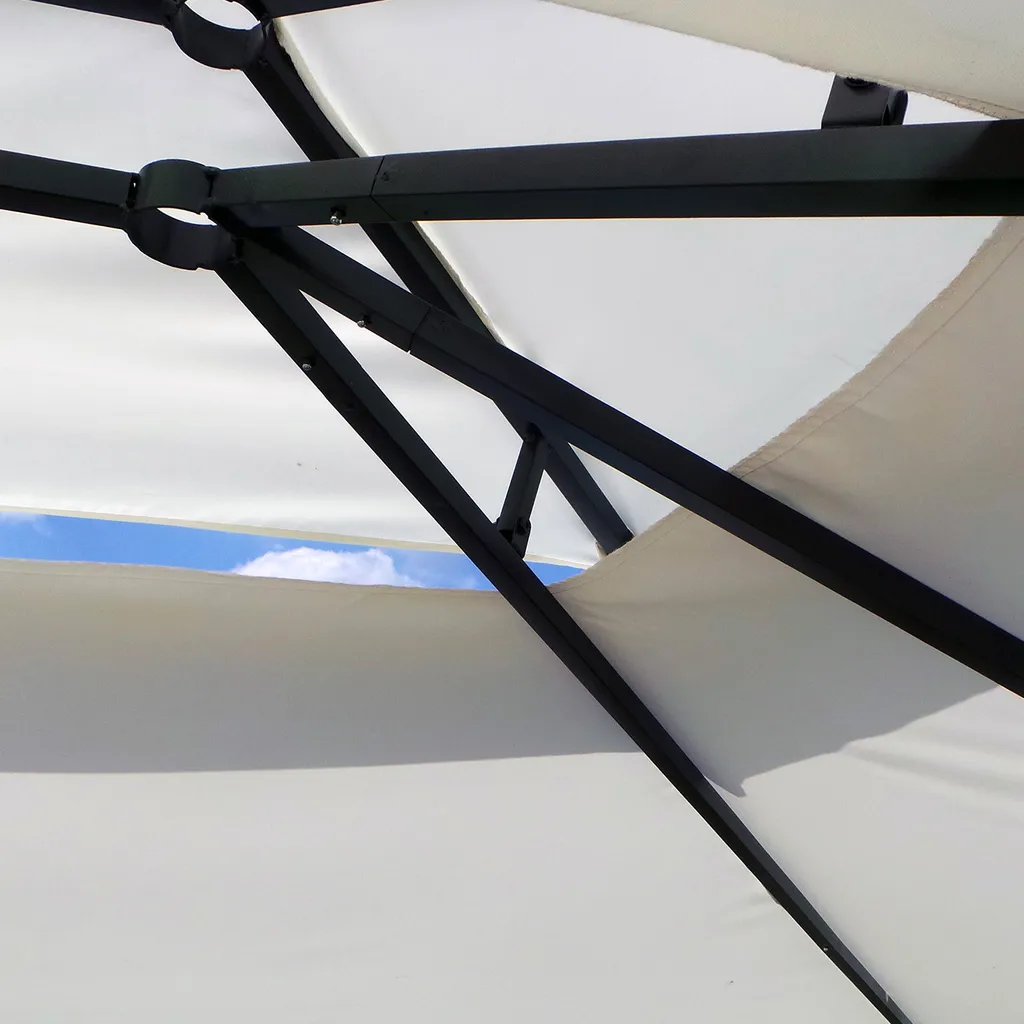 LED - Garten Pavillon Milano 3x4m Pavillion Solar Beleuchtung Pavilion Gartenzelt Designer Pavilon - Creme 6 LED - Garten Pavillon Milano 3x4m Pavillion Solar Beleuchtung Pavilion Gartenzelt Designer Pavilon - Creme – Bild 6