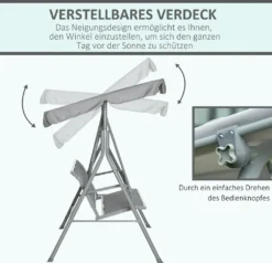 Outsunny Hollywoodschaukel 3-Sitzer Gartenschaukel Schaukelbank Mit Dach Metall Grau+Silber 170 X 110 X 153 Cm 12 Outsunny Hollywoodschaukel 3-Sitzer Gartenschaukel Schaukelbank Mit Dach Metall Grau+Silber 170 X 110 X 153 Cm -Angebote Moos Traum Store 8b6ad2fe7feaf2a7b9c7025e6d0d7357