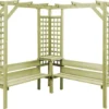 VidaXL Eckpergola Mit Bank Kiefernholz Imprägniert