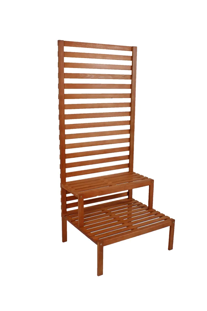 Jardinion Sichtschutz Mit Pflanzentreppe, Blumentreppe, Eukalyptus, Terrasse Balkon Garten 66x 80x 180 - Braun 2 Jardinion Sichtschutz Mit Pflanzentreppe, Blumentreppe, Eukalyptus, Terrasse Balkon Garten 66x 80x 180 - Braun – Bild 2