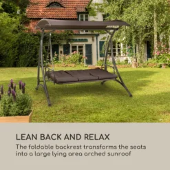 Blumfeldt Marbella - Hollywoodschaukel, 3-Sitzer, Gartenschaukel, Stahlrahmen Mit Pulverbeschichtung, Sitzkissen, Gewölbtes Sonnendach, Zurückklappbare Rückenlehne, Dunkelgrau 12 Blumfeldt Marbella - Hollywoodschaukel, 3-Sitzer, Gartenschaukel, Stahlrahmen Mit Pulverbeschichtung, Sitzkissen, Gewölbtes Sonnendach, Zurückklappbare Rückenlehne, Dunkelgrau -Angebote Moos Traum Store 8d4f00e120d6212df43c9d339689c1cf