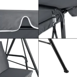 Hollywoodschaukel 172x112x152cm Gartenschaukel 3-Sitzer Gartenliege Schaukel Gartenbank Bis 270kg Wasserabweisender Bezug -Angebote Moos Traum Store 902e44159fd2fef0fb150e72566fabb5