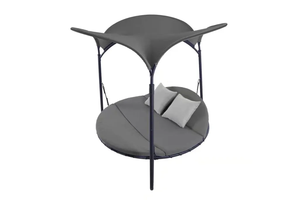 LECO Doppelschwingliege, Grau, Stahl/Textilene, 209 X 209 X 205 Cm 1 LECO Doppelschwingliege, Grau, Stahl/Textilene, 209 X 209 X 205 Cm