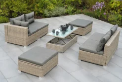 Merxx Multifunktionsecke "Manzano" - Stahlgestell Mit Kunststoffgeflecht Steinbeige, Inkl. Kissen -Angebote Moos Traum Store 9190c4e1f9875ea5beba7a2eb014cb24