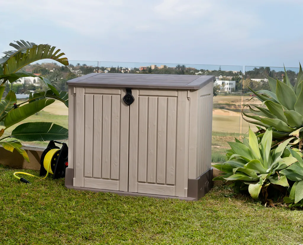 Keter Universalbox Store It Out MIDI Woodland, Ca. H 110 X B 132 X T 74 Cm, Farbe: Braun 5 Keter Universalbox Store It Out MIDI Woodland, Ca. H 110 X B 132 X T 74 Cm, Farbe: Braun – Bild 5