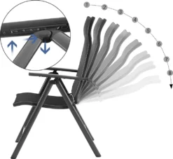 SONGMICS 4er-Set Klappbare Campingstühle, Gartenstühle, Klappstühle Mit Aluminiumgestell, 8-fach Verstellbare Rückenlehne, Max. 150 Kg Belastbar, Schwarz GCB30BK -Angebote Moos Traum Store 92d5e8b42502f53ed53180c8968e03d5