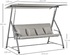 Outsunny 3-Sitzer Hollywoodschaukel Schaukelstuhl 2-in-1 Gartenliege Mit Sonnendach Winkeleinstellbar Stahl Polyester Outdoor Hellbraun 218 X 120 X 168 Cm 9 Outsunny 3-Sitzer Hollywoodschaukel Schaukelstuhl 2-in-1 Gartenliege Mit Sonnendach Winkeleinstellbar Stahl Polyester Outdoor Hellbraun 218 X 120 X 168 Cm -Angebote Moos Traum Store 94ba2fe20e5e06742695ba246b1c0aba