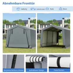 COSTWAY Garagenzelt Carport, Maße: 490 X 290 X 245 Cm, Zeltgarage Mit Türen, Weidezelt Lagerzelt Garage Unterstand, Autounterstand Für SUV, Boot, Fracht, Outdoor-Events -Angebote Moos Traum Store 94e7c39cf942a96f396ee1337e6c4dd6