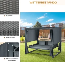 Outsunny Hollywoodschaukel Mit Pergola, Gartenschaukel Inkl. Kissen, Wetterbeständiges Schaukelbett, Für Garten, Balkon, 235 X 180 X 210 Cm, Dunkelgrau -Angebote Moos Traum Store 9549e8d302df2b0feb7d094194d302b3
