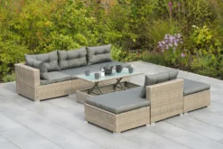 Merxx Multifunktionsecke "Manzano" - Stahlgestell Mit Kunststoffgeflecht Steinbeige, Inkl. Kissen -Angebote Moos Traum Store 964a314820af5521d45796c0622057e6