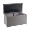 Poly-Rattan Kissenbox HWC-D88, Gartentruhe Auflagenbox Truhe Basic Grau, 51x100x50cm 170l