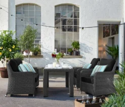 Dehner Geflechtlounge Toska, 4-teilig, Polyrattan, Grau, Inkl. Polster -Angebote Moos Traum Store 99c161dfbdb155eecd8ccaff226f5ee7