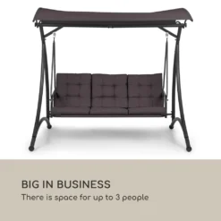 Blumfeldt Marbella - Hollywoodschaukel, 3-Sitzer, Gartenschaukel, Stahlrahmen Mit Pulverbeschichtung, Sitzkissen, Gewölbtes Sonnendach, Zurückklappbare Rückenlehne, Dunkelgrau 14 Blumfeldt Marbella - Hollywoodschaukel, 3-Sitzer, Gartenschaukel, Stahlrahmen Mit Pulverbeschichtung, Sitzkissen, Gewölbtes Sonnendach, Zurückklappbare Rückenlehne, Dunkelgrau -Angebote Moos Traum Store 9ca45696de9adb6ef07cd8379eea3c0e