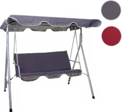 Hollywoodschaukel HWC-D61, Gartenschaukel Hängeschaukel Bank, 3-Sitzer UV 50+ Verstellbares Dach 197x185cm Dunkelgrau -Angebote Moos Traum Store 9cf74f268b349413a7016be6eb75d957