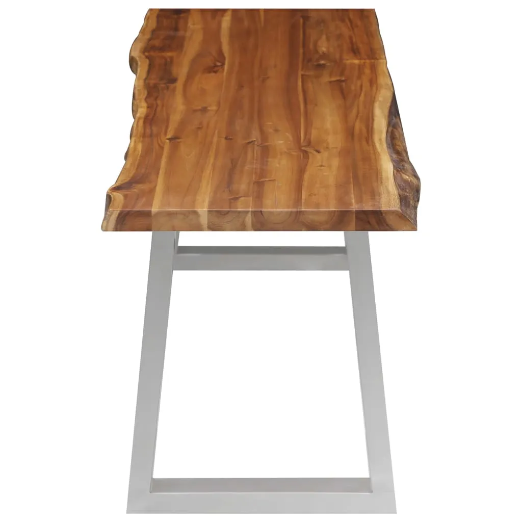 VidaXL Bank 160 Cm Akazie Massivholz Und Edelstahl 4 VidaXL Bank 160 Cm Akazie Massivholz Und Edelstahl – Bild 4