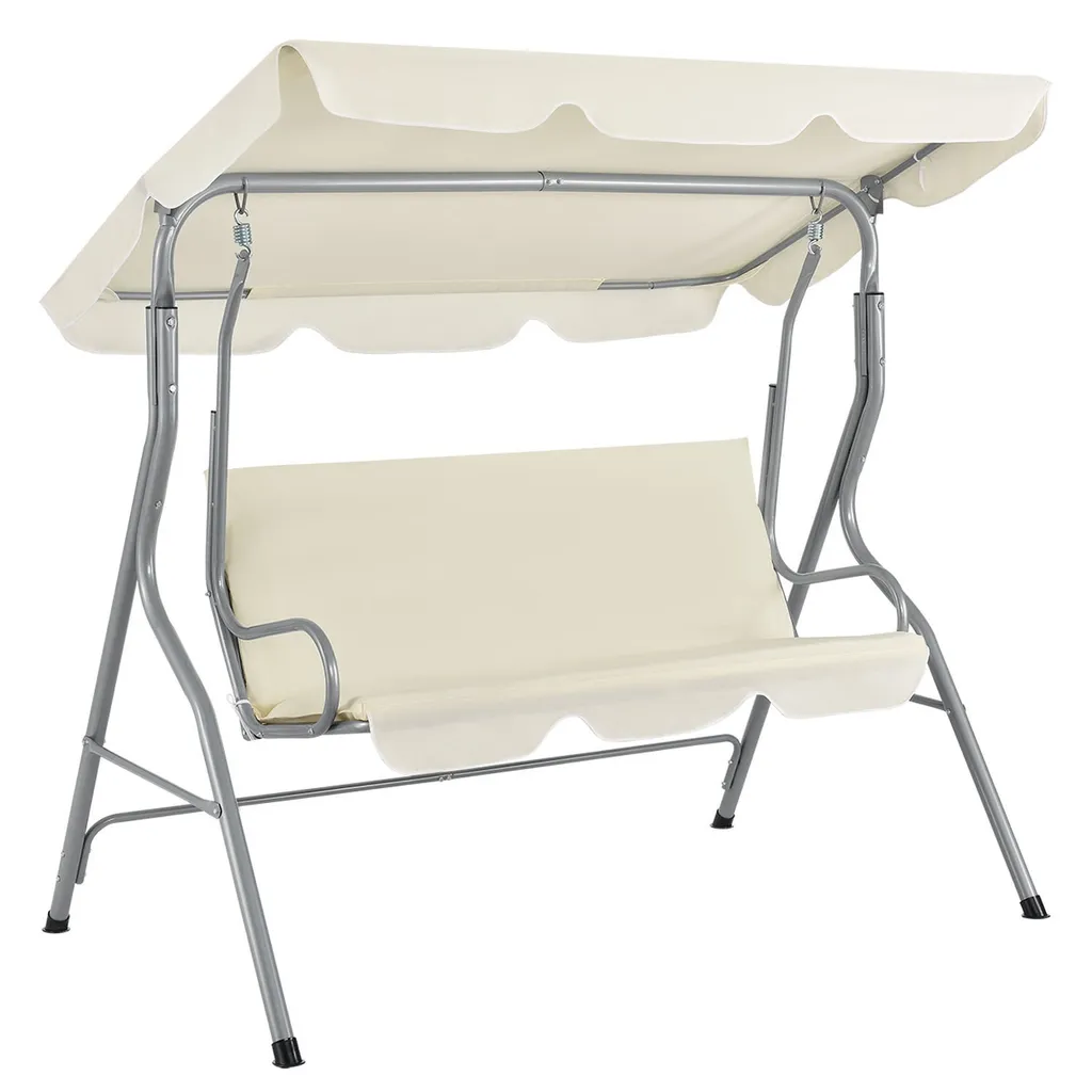 Juskys Hollywoodschaukel 3-Sitzer Mit Dach & Sitzauflage – Gartenschaukel 200 Kg Belastbar – Schaukelbank Für Garten & Terrasse - Beige 1 Juskys Hollywoodschaukel 3-Sitzer Mit Dach & Sitzauflage – Gartenschaukel 200 Kg Belastbar – Schaukelbank Für Garten & Terrasse - Beige