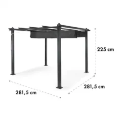 Blumfeldt Pantheon Pergola 3x3 M Sonnendach - Terrassen-Vordach , Wasserabweisender PolyurethanBeschichtung , Stabile 10 X 10cm Eckpfosten , Raffbare Baldachin , Zur Verschraubung Am Boden Geeignet , Grau -Angebote Moos Traum Store 9e99a55c86b7dc9a86ce66ca9852517e